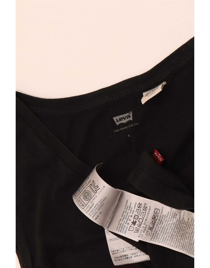 Levi's Débardeur Graphique Femme UK 10 Small Noir Coton