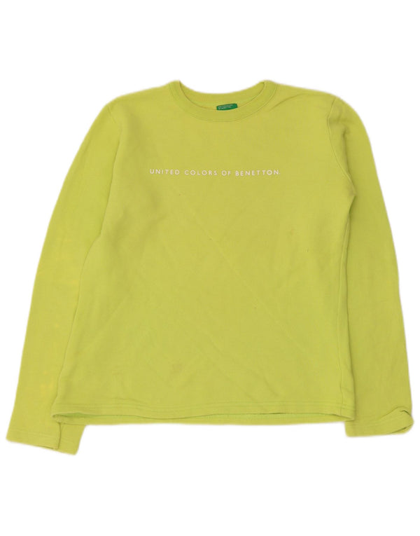 Benetton Sweat-Shirt Graphique Fille 11-12 Ans XL Vert Coton