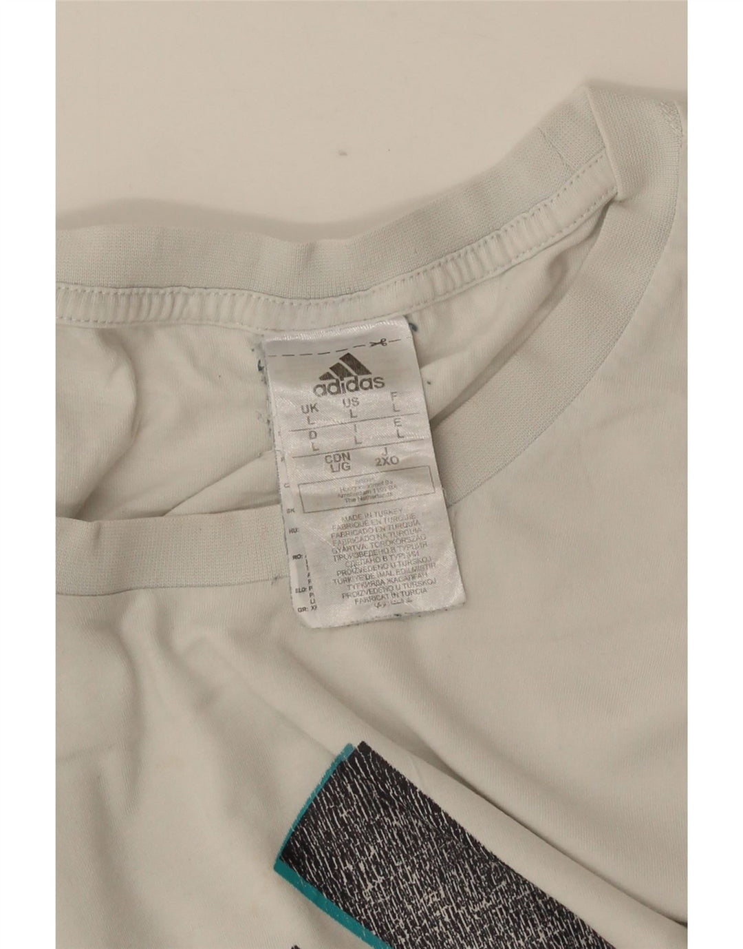 ADIDAS T-shirt graphique pour hommes, grand coton blanc