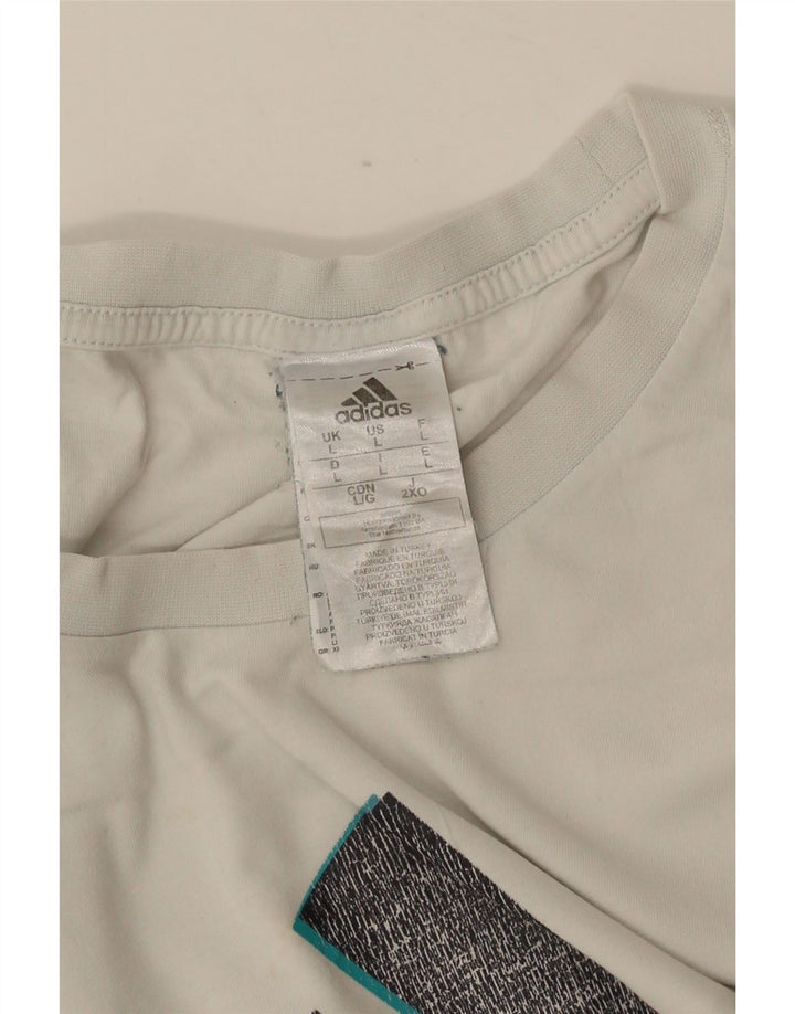 ADIDAS T-shirt graphique pour hommes, grand coton blanc