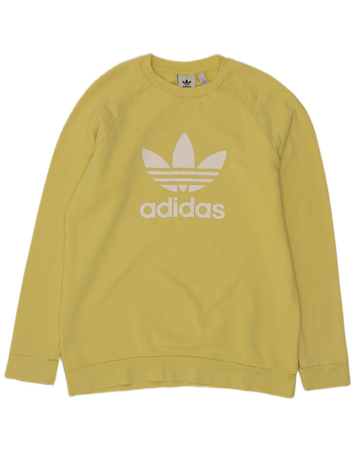 Adidas Sweat-shirt graphique pour homme en coton jaune Taille L