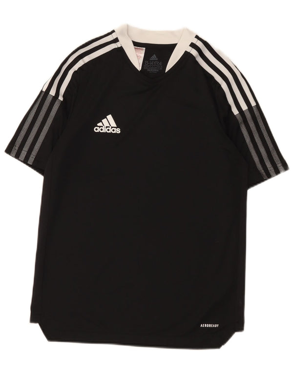 Adidas Garçons Aeroready T-Shirt Top 13-14 ans Noir Colorblock Polyester