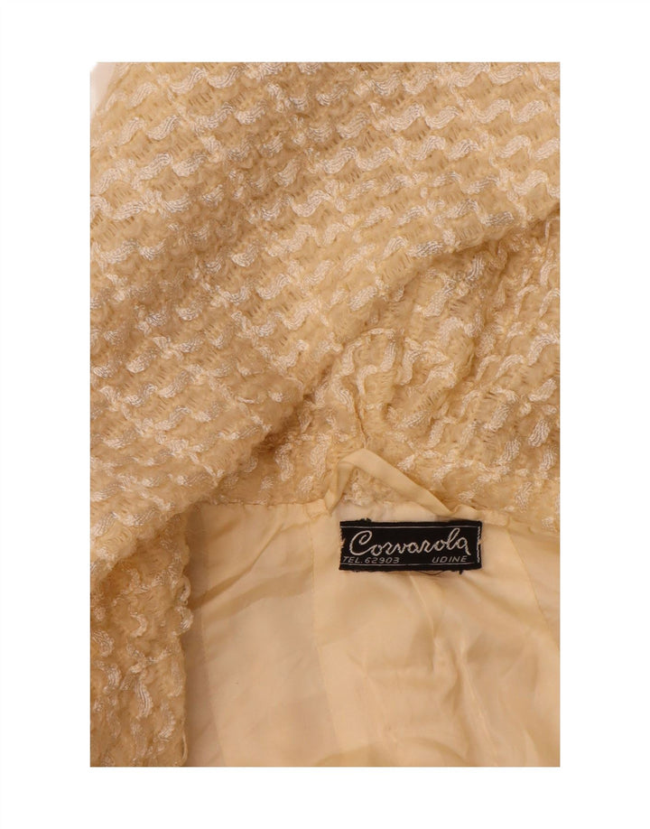 pardessus à capuche femme vintage UK 12 Rayé jaune moyen