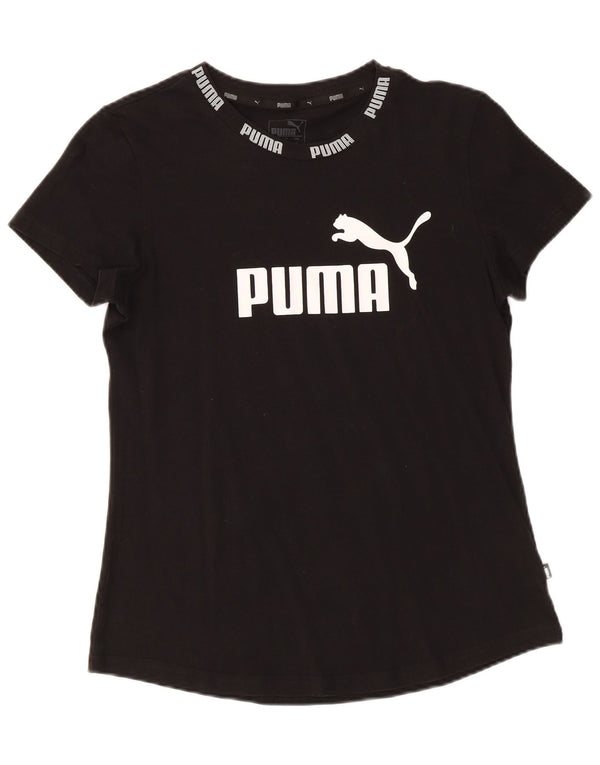 PUMA T-shirt graphique pour femme UK 14 Noir moyen
