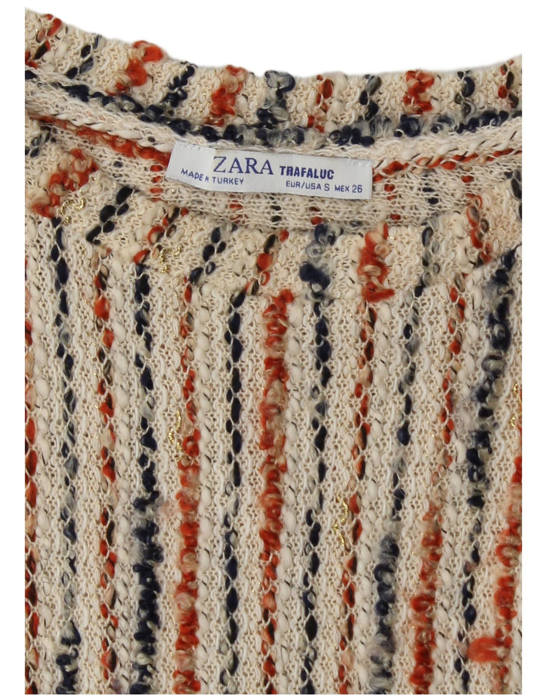 ZARA Femme Trafaluc Jumper Dress UK 8 Small Off White Rayé