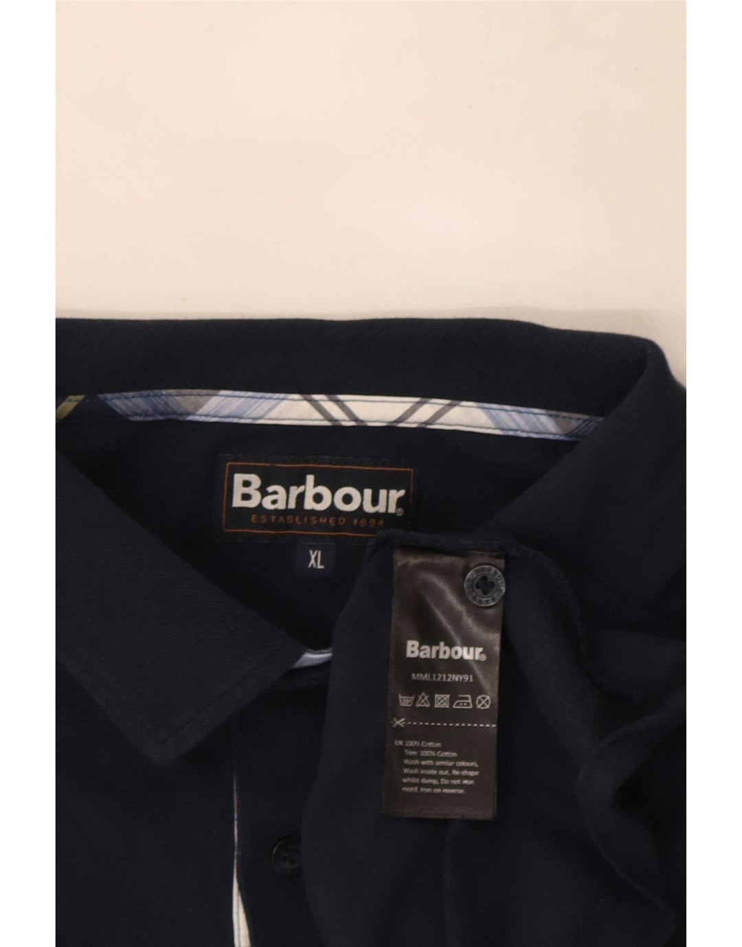Barbour Polo Homme XL Bleu Marine Coton