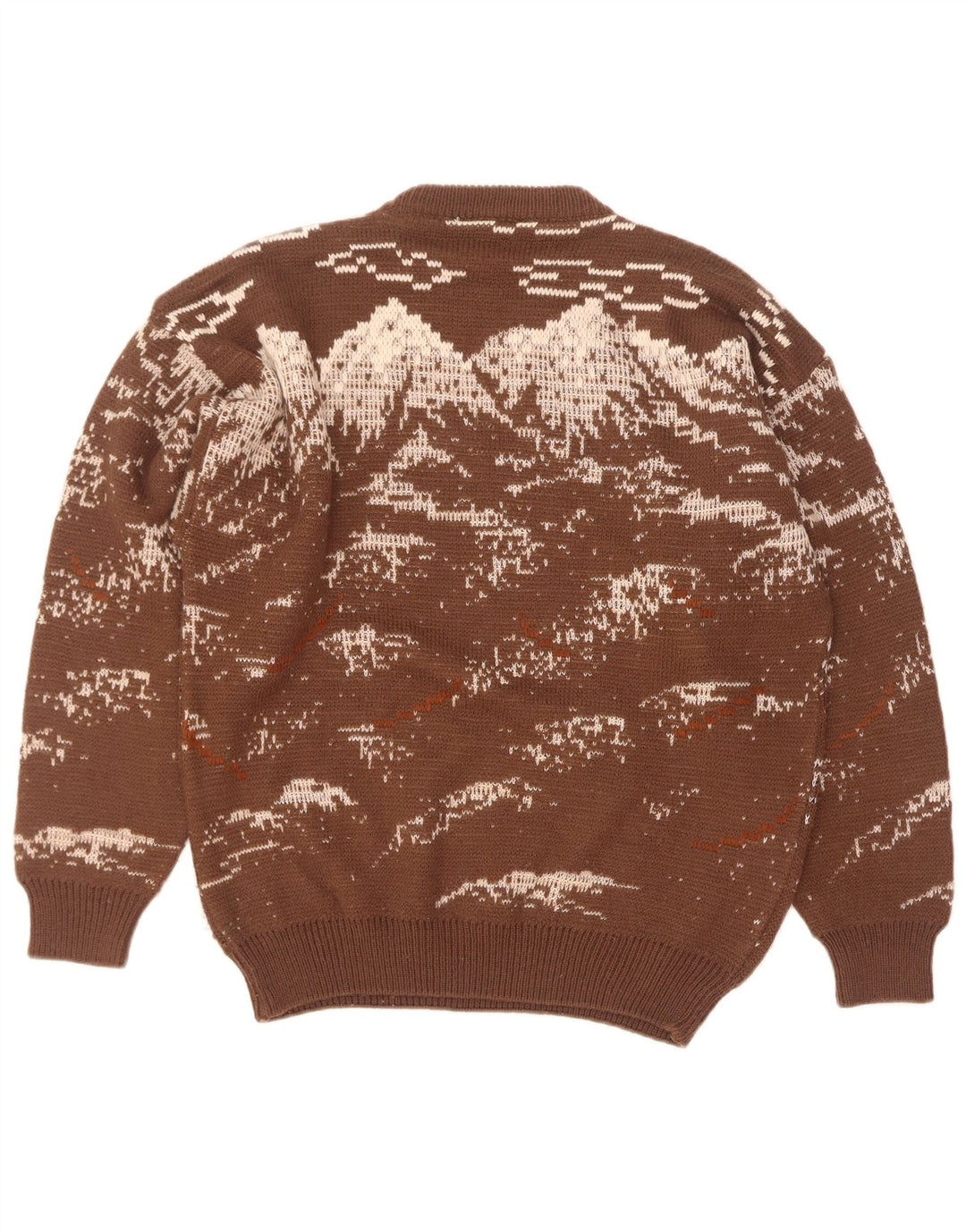 4 Castella Pull graphique à col rond pour homme IT 52 Grande laine marron