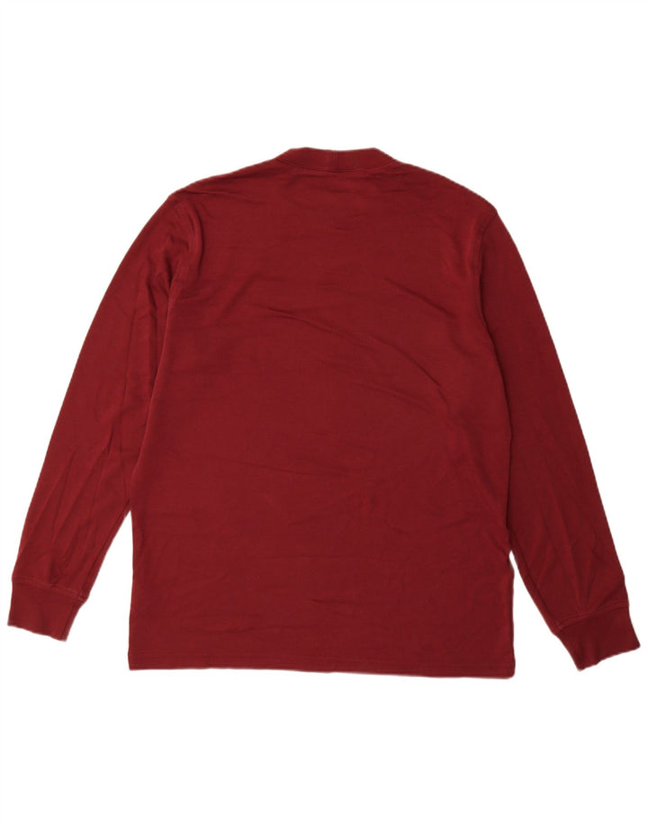 Lands End Haut à manches longues pour homme en coton bordeaux moyen