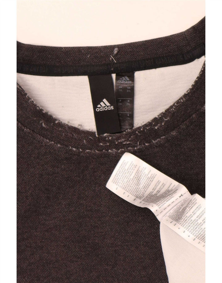 Adidas Sweat-shirt pour homme en coton gris 2XL