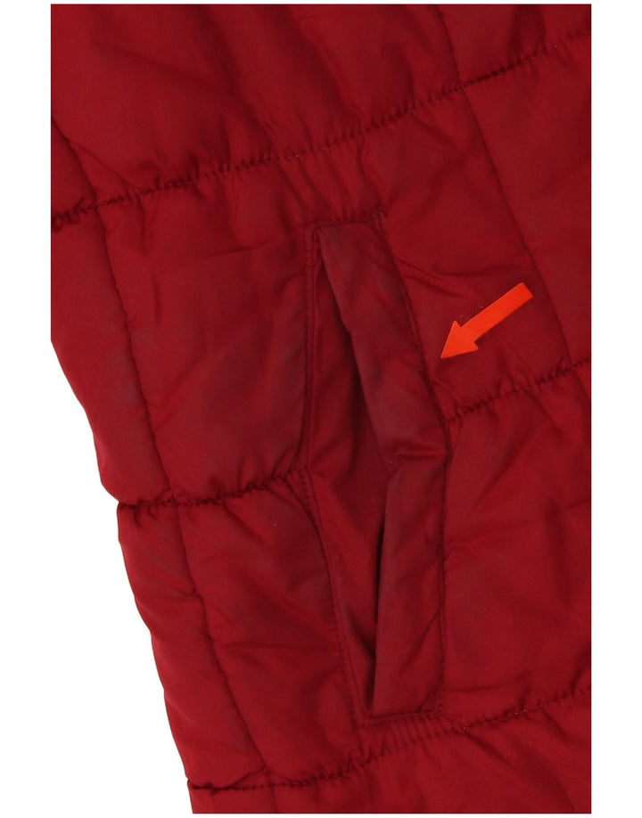 Marks & Spencer Veste matelassée à capuche pour femme UK 14 Rouge moyen Polyester
