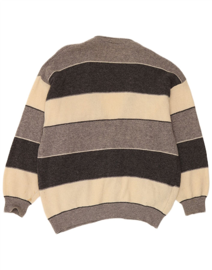Brian Scott Pull cardigan coupe ample pour homme IT 50 Gris moyen rayé
