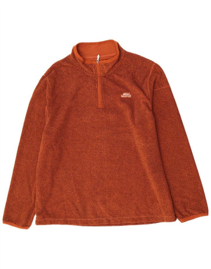 Weird Fish Pull polaire à col zippé pour homme 4XL Marron Polyester