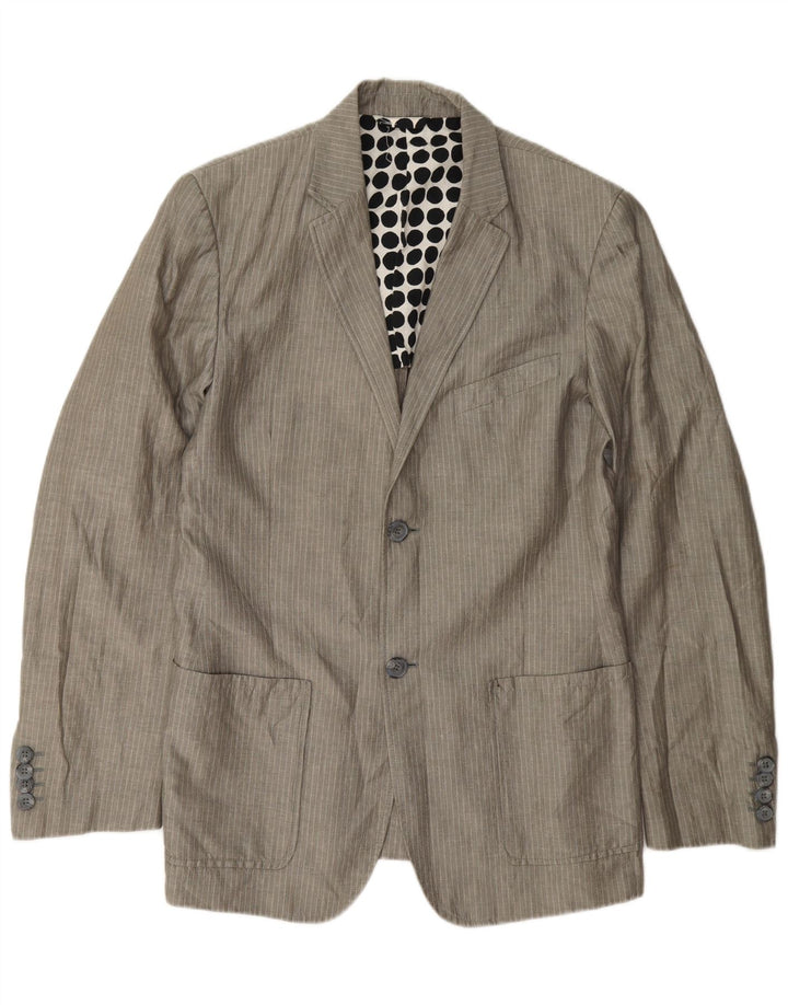 Exte Veste blazer à 2 boutons pour homme UK 38 Gris moyen en coton à fines rayures