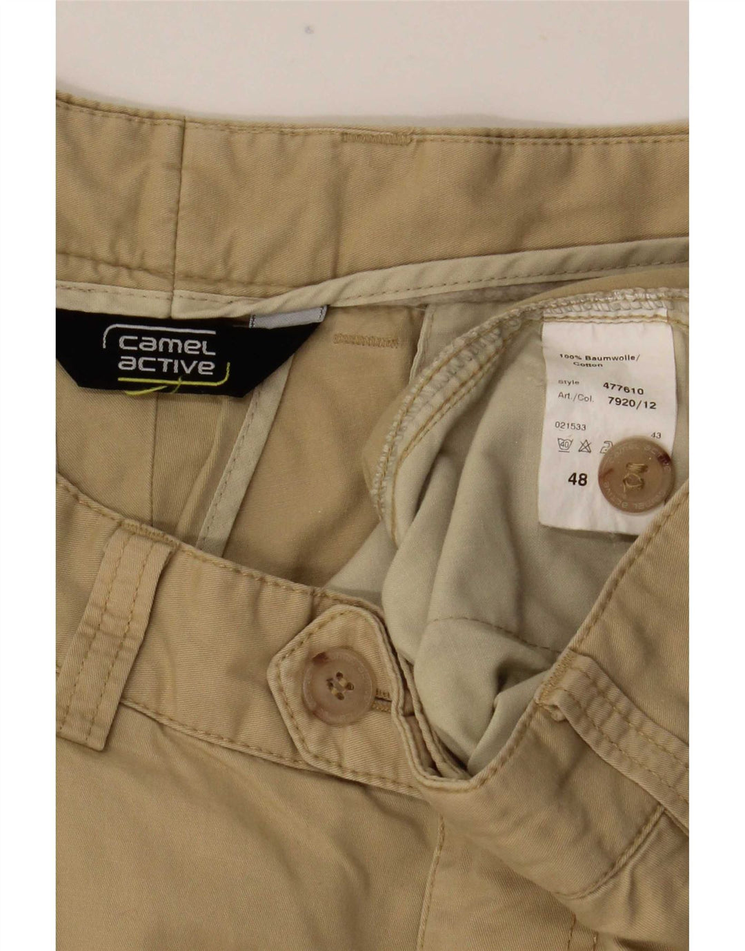 Camel Active Pantalon de costume pour homme EU 48 Medium W33 L32 Coton beige