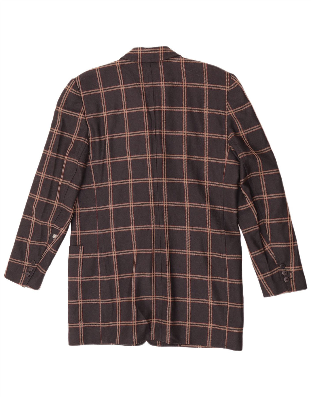 Laurel Veste blazer longue à 3 boutons pour femme EU 40 Marron moyen à carreaux