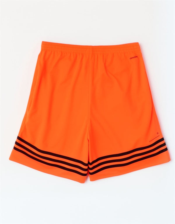 Adidas Short de Sport Climalite Homme Rayé Orange Moyen Polyester Sports