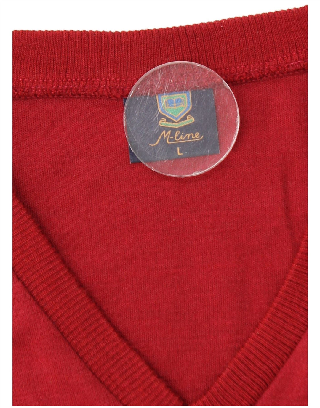 VINTAGE Pull col V homme grand rouge polyacrylique