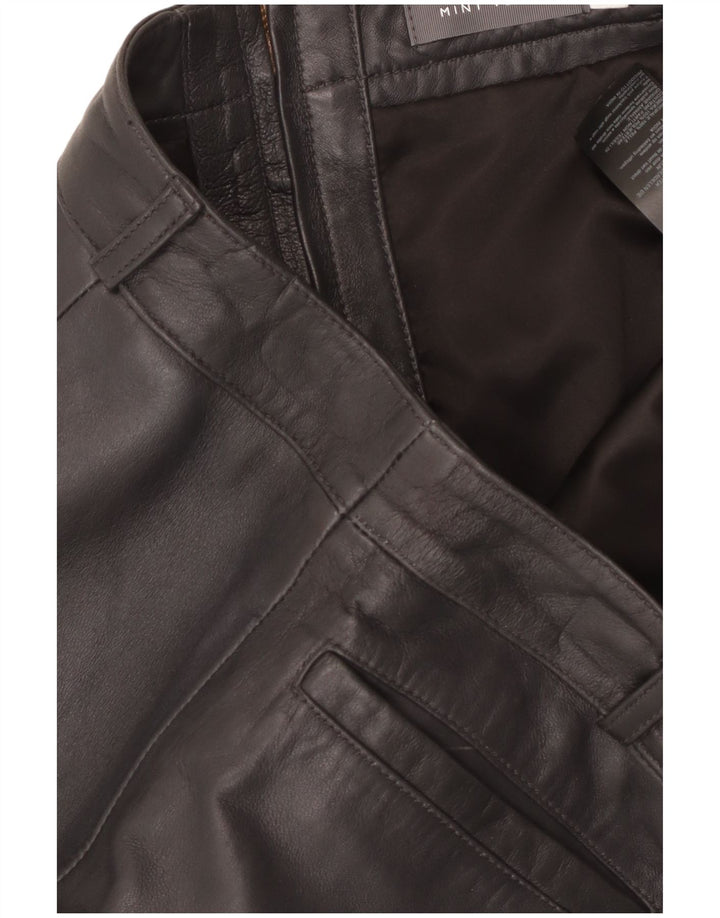 MINT VELVET Jupe en cuir femme UK 14 Large W34 Cuir noir