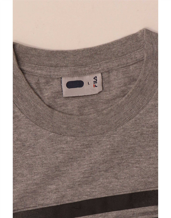 Fila T-Shirt Homme Haut Large Gris Coton