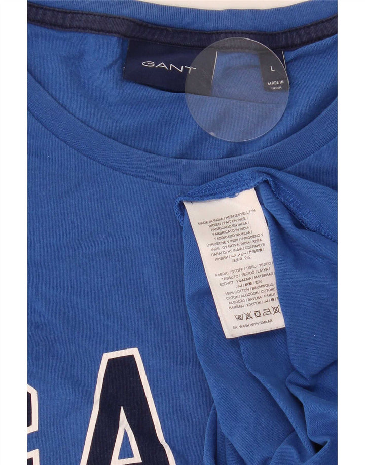 Gant Homme Graphic T-Shirt Top Large Bleu Coton