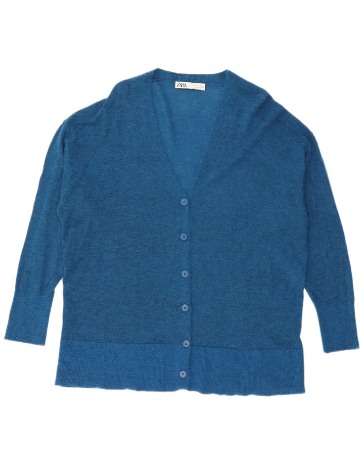 Zara Cardigan surdimensionné pour femme UK 10 Petit Bleu