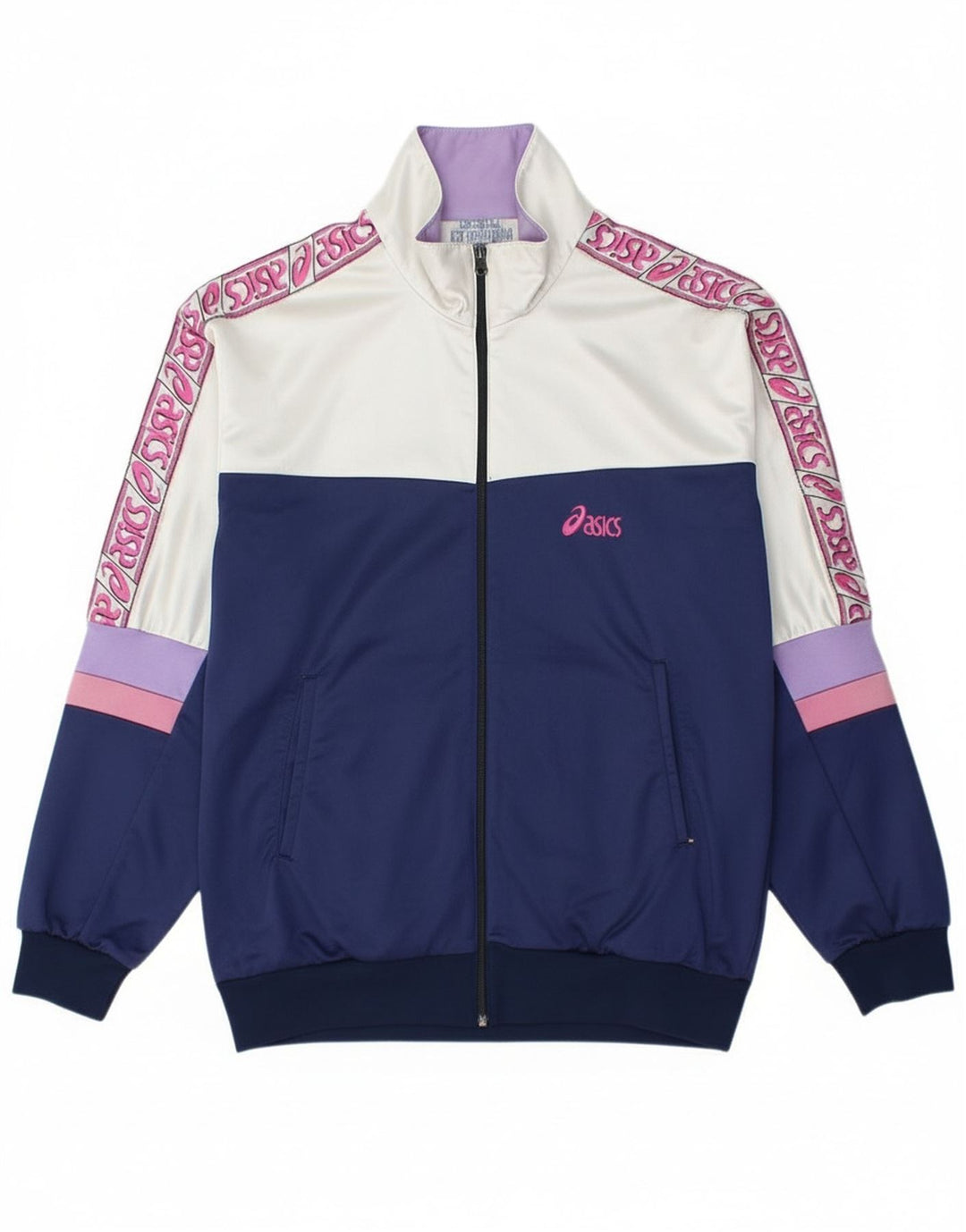 Asics Veste de Survêtement Graphique Homme Bleu Marine Moyen Colourblock