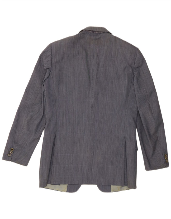 Burberrys Veste blazer à 2 boutons pour homme IT 48 en laine à carreaux bleu moyen