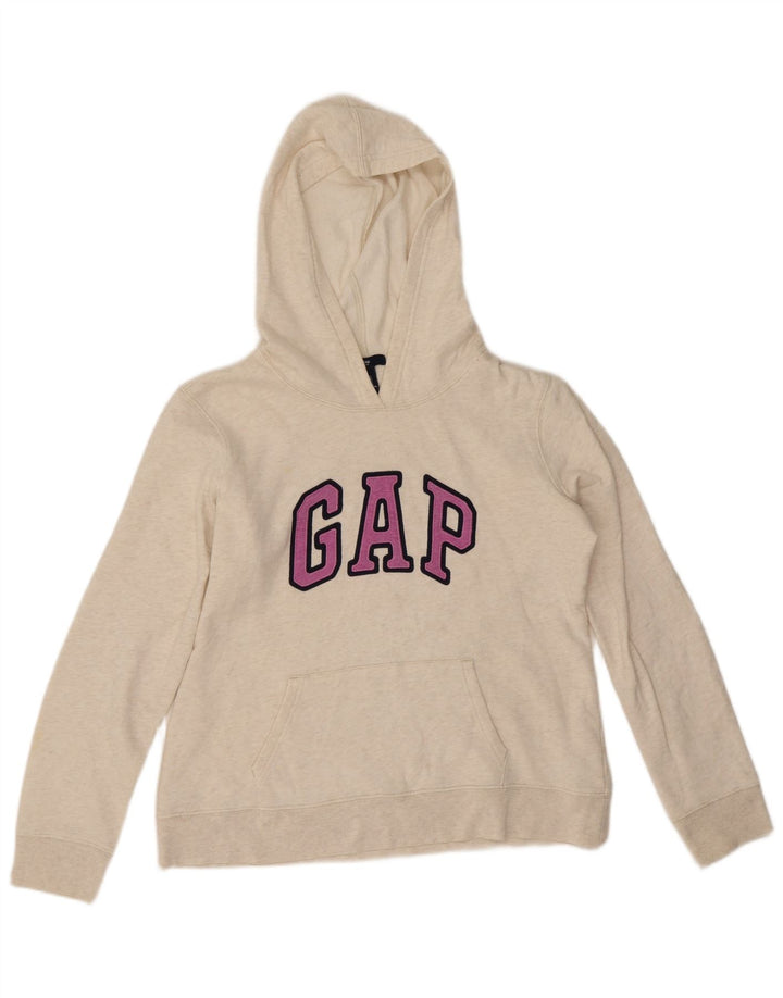 Gap Pull à capuche graphique pour femme UK 14 Blanc moyen