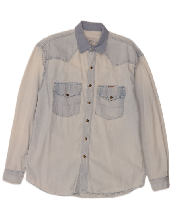 Wampum Chemise En Jean Homme Bleu Moyen
