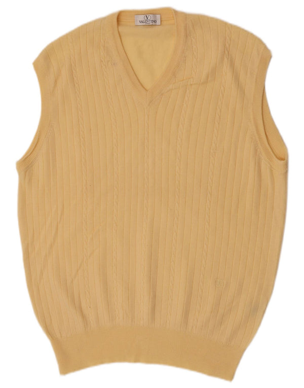 Valentino Homme Débardeur Large Jaune Laine Mérinos