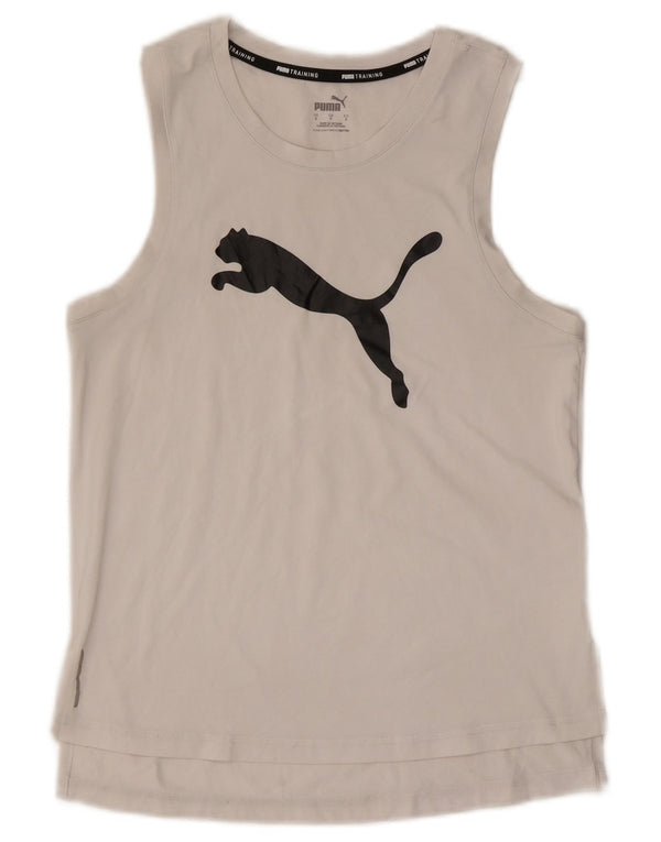 Puma Débardeur Graphic Homme Petit Blanc Polyester