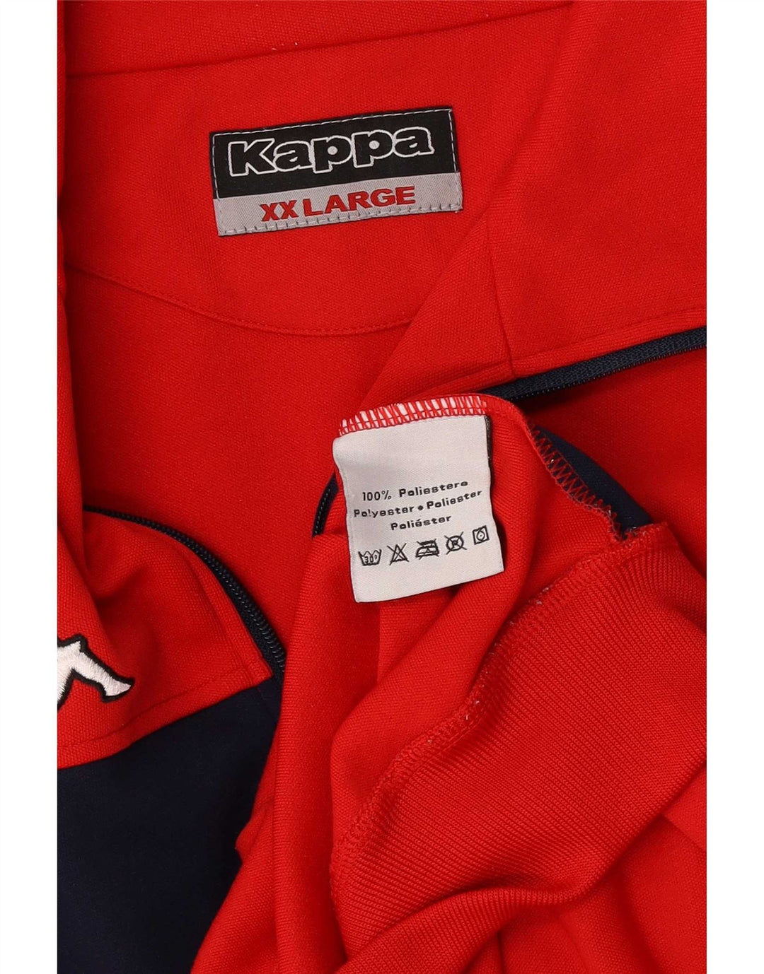Kappa Veste de survêtement pour homme 2XL Rouge Colorblock Polyester