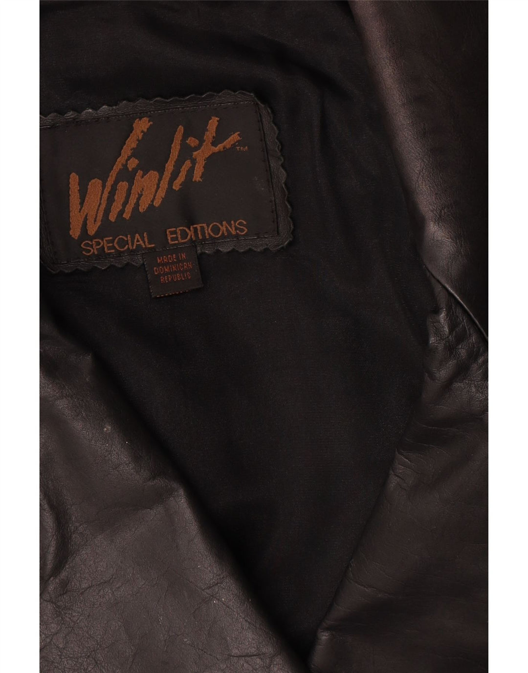 manteau en cuir surdimensionné femme vintage UK 16 Grand Noir