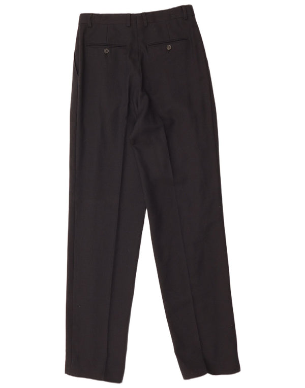 vintage Mens Pegged Straight Suit Pantalon W28 L34 Noir Pinstripe