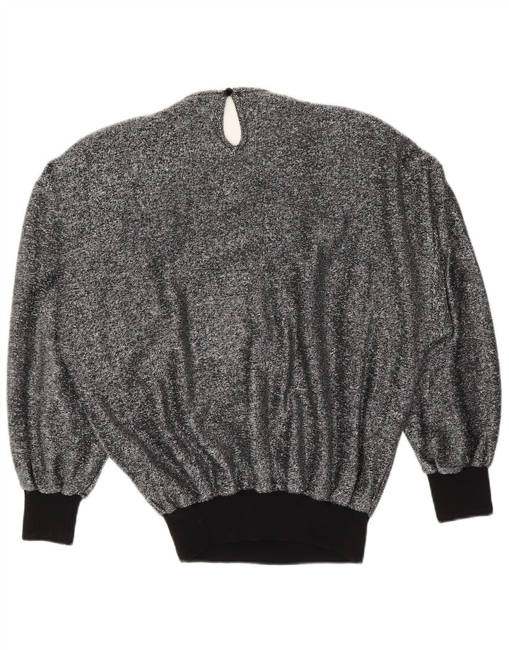 vintage Femme Blouse Top UK 16 Grand Argent
