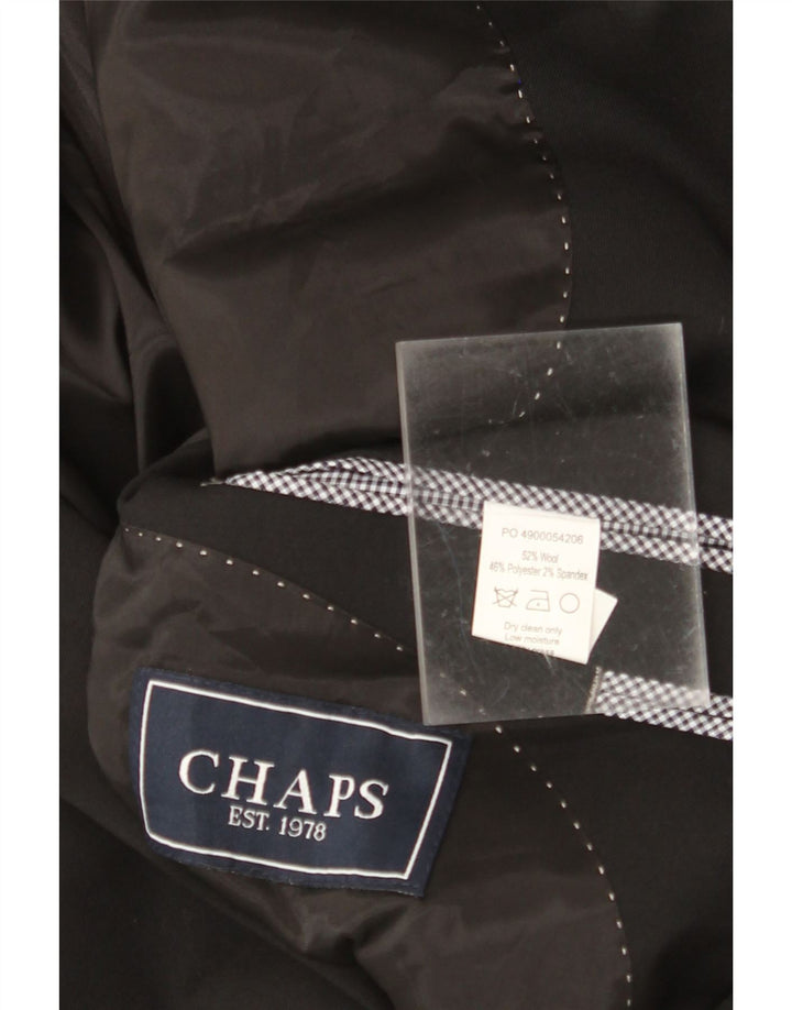 CHAPS Veste Blazer 2 Boutons Homme UK 38 Laine Noir Moyen