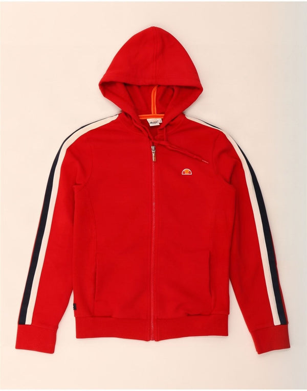 Ellesse Pull à capuche zippé surdimensionné pour femme UK 10 Petit colorblock rouge