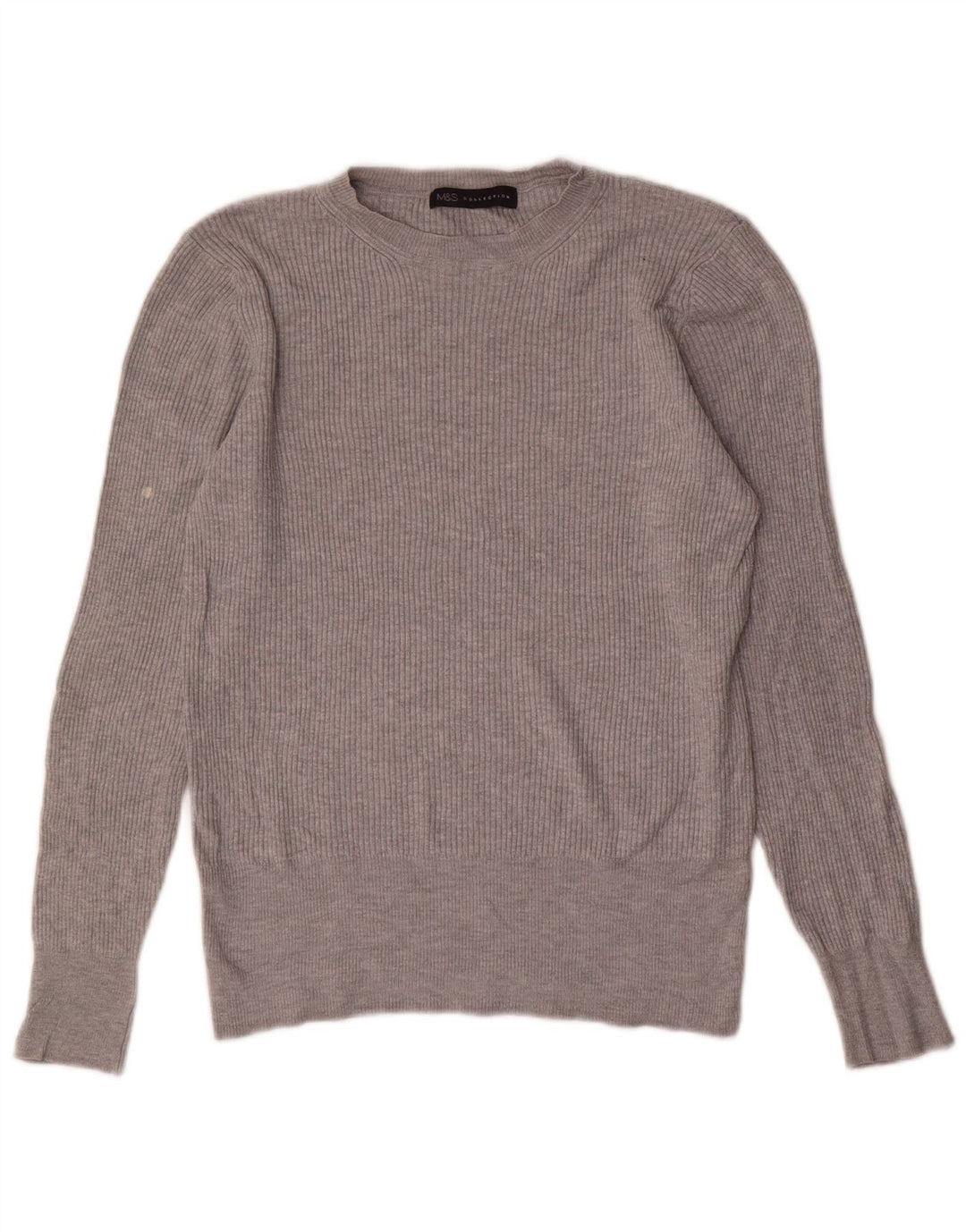 Marks & Spencer Pull ras du cou pour femme UK 12 Gris moyen Viscose