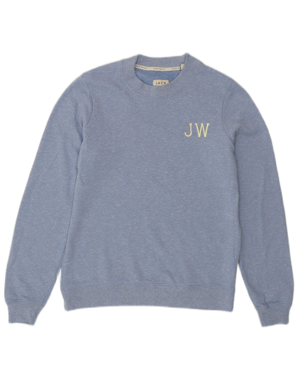 Jack Wills Sweat-shirt coupe ample pour femme UK 6 XS Bleu chiné en coton