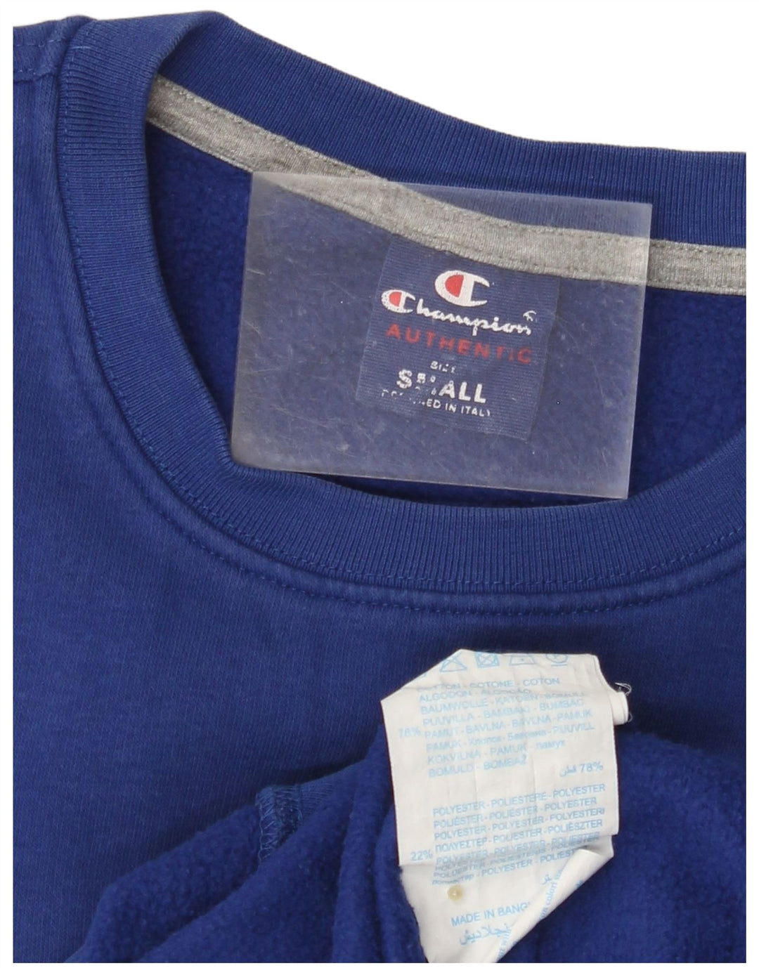CHAMPION Sweat-Shirt Graphique Homme Petit Bleu Coton