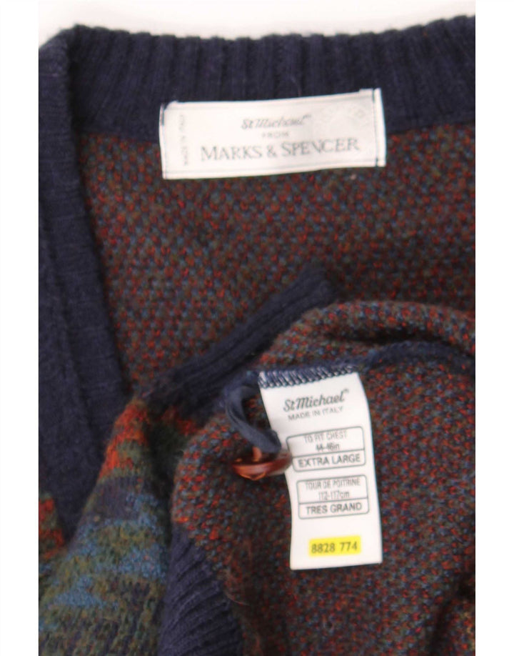 Marks & Spencer Cardigan St. Michael pour homme XL Bleu marine rétro
