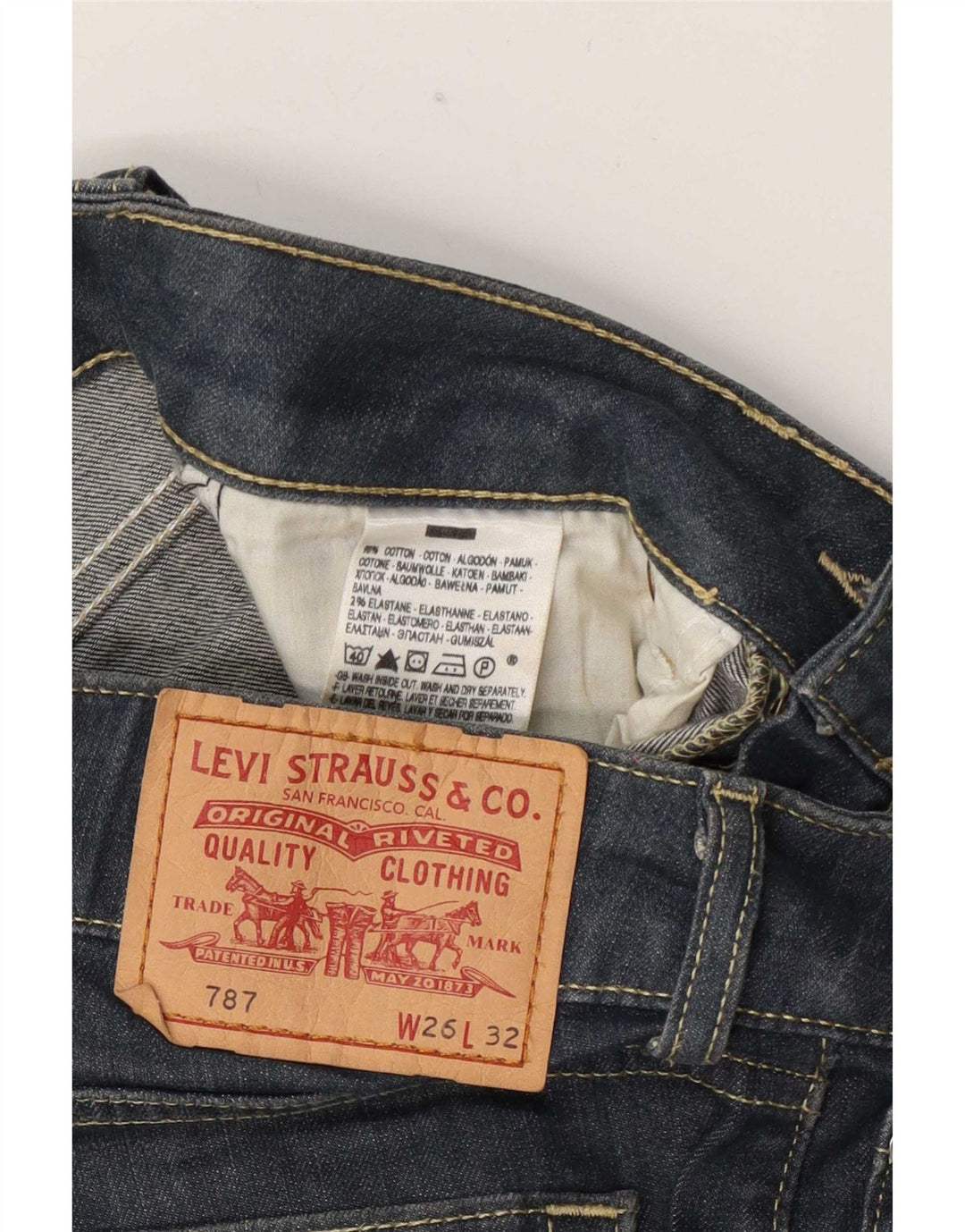 Levi's Jean Droit Femme W26 L32 Bleu Marine Coton