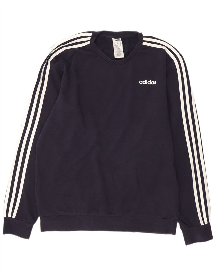 Adidas Sweat-shirt pour homme en coton bleu marine Taille L