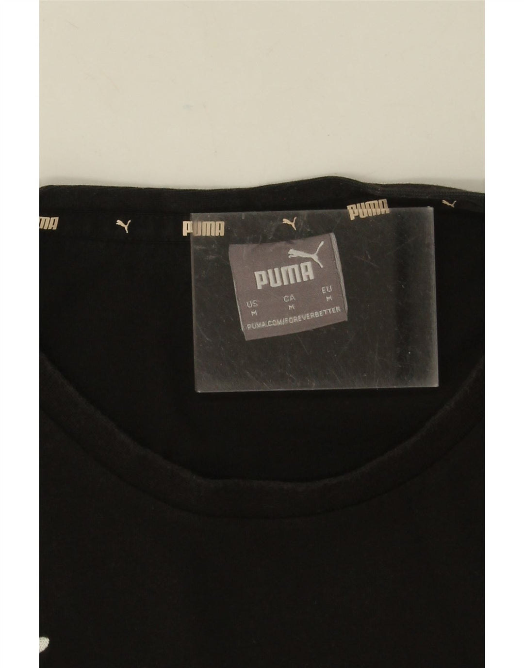 Puma Mens T-Shirt Top Medium Black Cotton