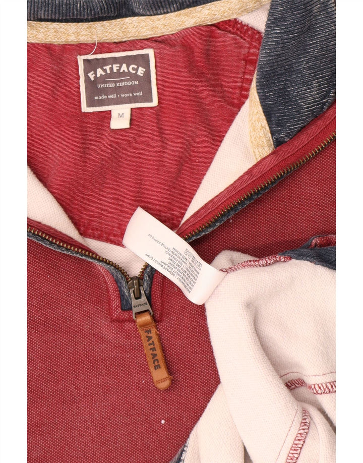 Fat Face Sweat-Shirt Col Zippé Homme Rouge Moyen Coton