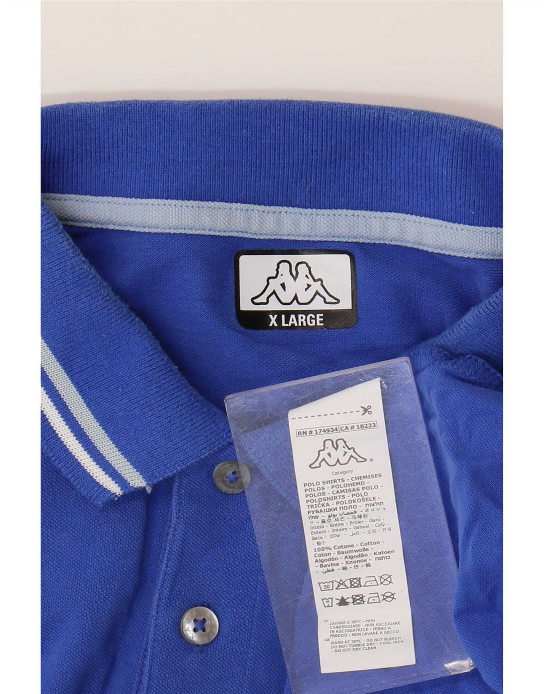 Kappa Polo Homme XL Bleu Coton