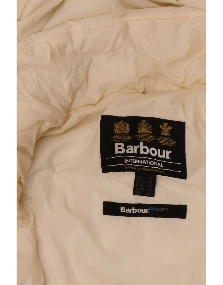 Barbour Veste matelassée à capuche pour femme UK 16 Large Blanc