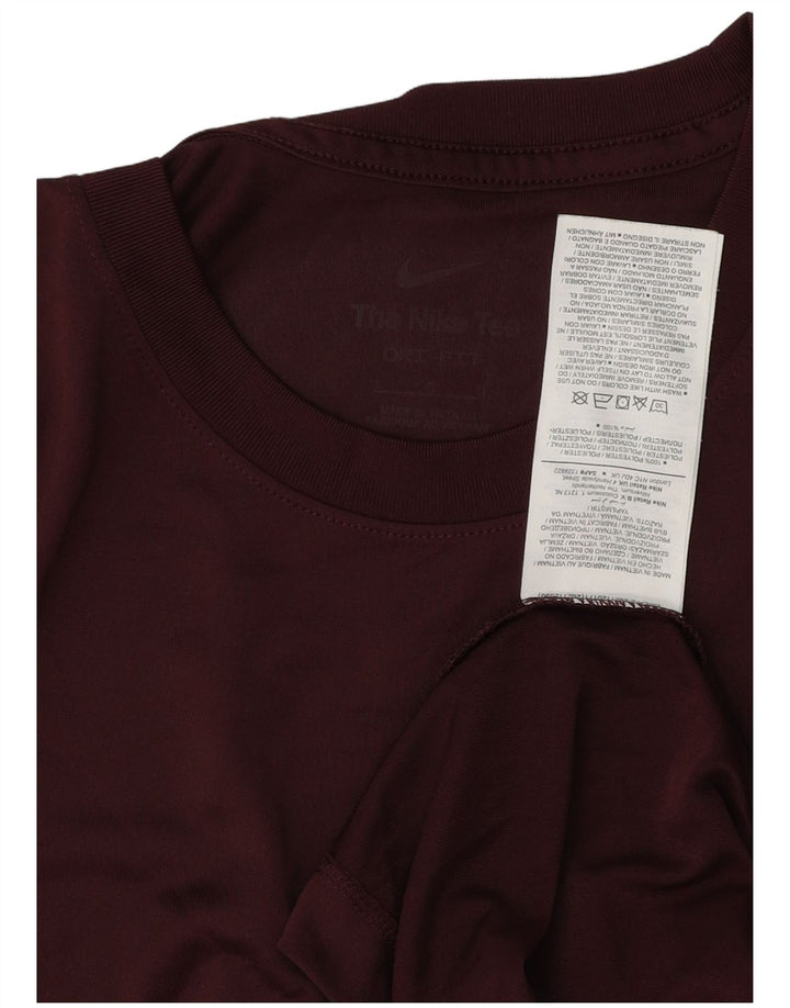 Nike Hommes Dri Fit T-Shirt Haut Large Bordeaux Polyester