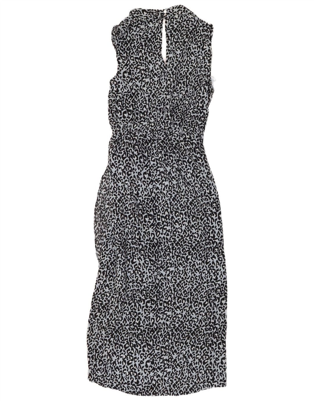 OASIS Robe longue sans manches pour femme UK 10 Petit bleu imprimé animal en polyester