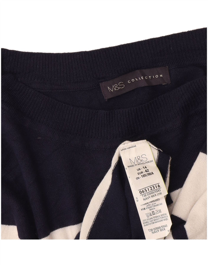 Marks & Spencer Pull à col rond pour femme UK 14 Bleu marine moyen